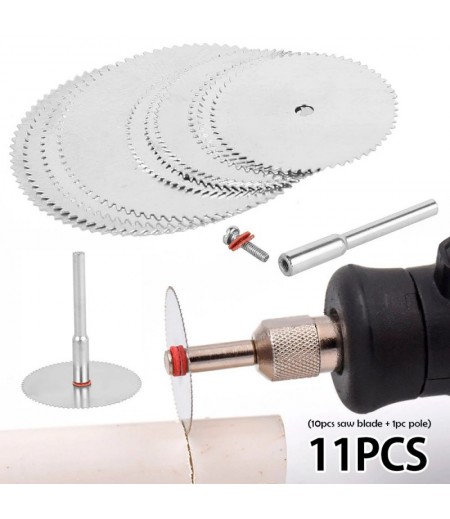 11PCs Micro Circular Saw Blade Electric Grinding Cutting Disc Metal Cutter Rotary Tool