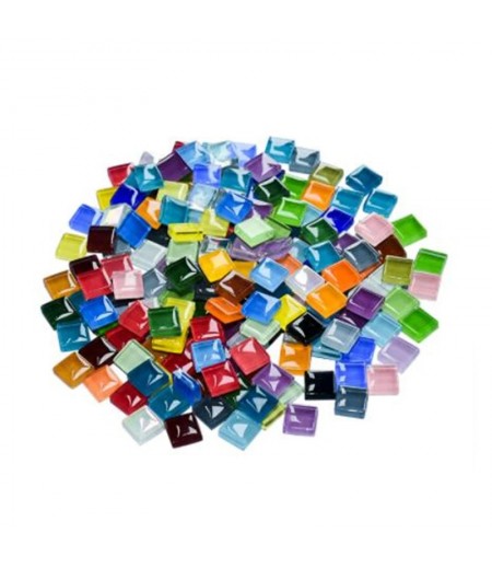 Mosaic Tiles for Crafts Blue Shine Assorted Color 50pcs Glass Glitter Mosaic